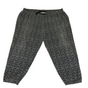 Vintage 80s Ruba Baggy Workout Elastic Waist Blue Geometric Allover Pants
